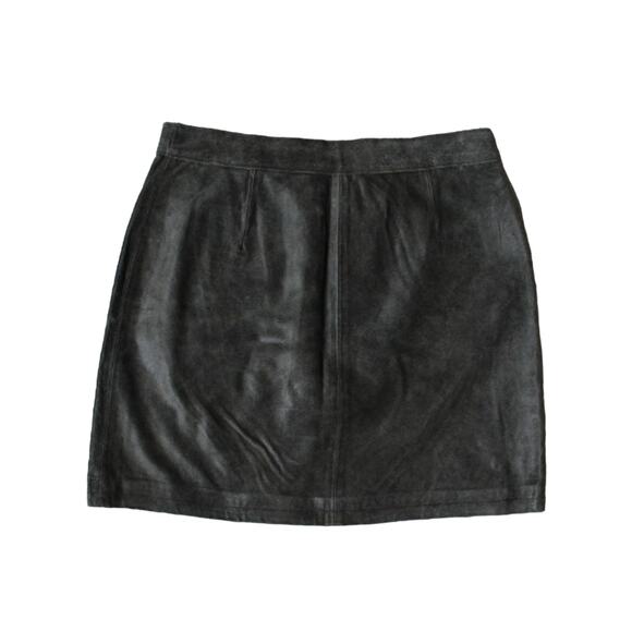 Calvin Klein Khakis Vintage Leather Skirt NEW - Picture 2 of 4